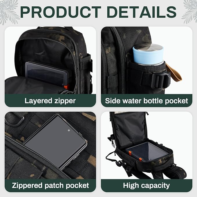 Fishing Tackle Backpack with Rod Holders and 4 Tackle Boxes Large Storage Fishing Bags Water Resistant Tackle Bag for Camping Hiking Travel Gear and Equipment(Camouflage,Shoulder Bag)