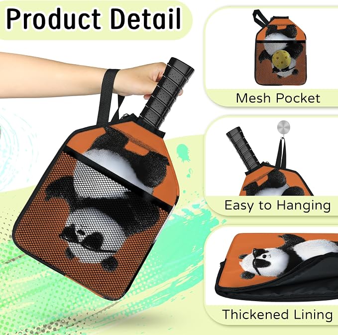 Stripe Design Pickleball Paddle Cover - Protective Polyester Sleeve for Paddles