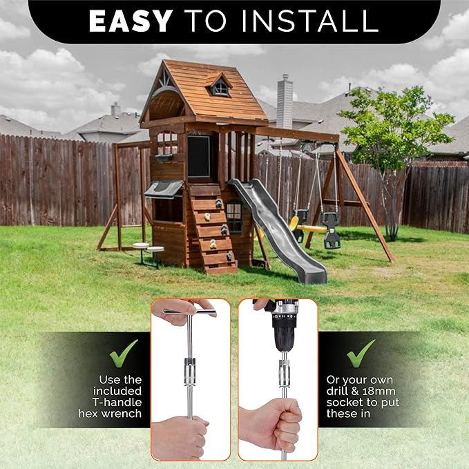 Ground Anchors Screw in - 12" Set of 16 with Drill Bit - Earth Anchors - Ground Stakes Heavy Duty - Mobile Home Anchors - Shed Anchor Kit - Swing Set Anchors - Tree Stakes - Awning Canopy Anchor