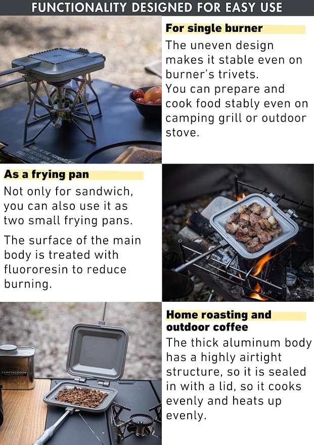 camping moon Sandwich Maker Hot Sand Single Burner Gas Fire Open Fire Compact Aluminum TT-1315