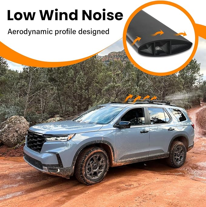 300lbs Roof Rack Cross Bars Compatible with Honda Pilot 2023-2026 Sport TrailSport Touring Elite (Not for LX & EX-L), Aluminum Roof Rails Crossbars Rooftop Cargo Carrier Luggage Rails