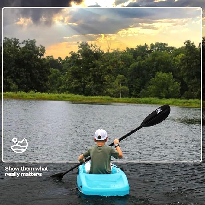 Evrwild Kids 6.5ft Kayak with Paddle, Lightweight Premium & Stable, 3-Level Footrest, Sit On Top for Youth to Teen Up to 130lbs