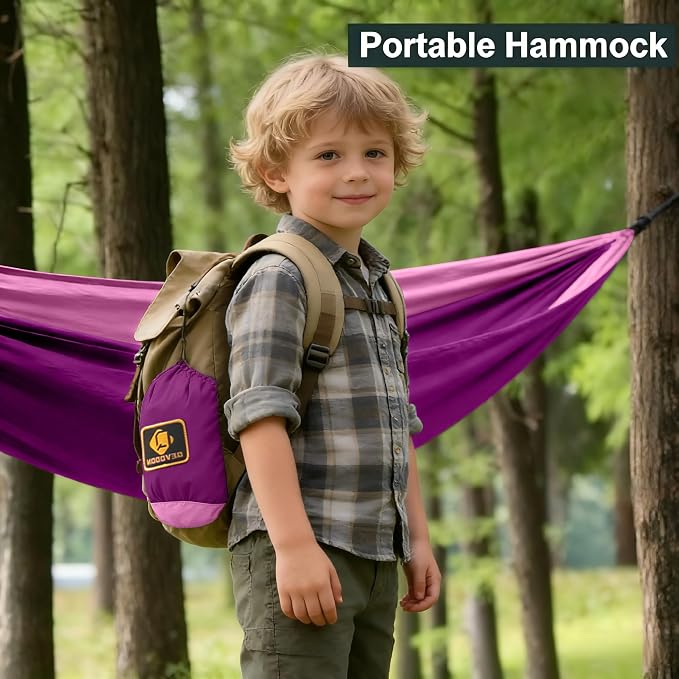 Hammock for Kids, Camping Hammock with Mosquito Net, Lightweight Nylon Portable Hammock with 10ft Tree Straps,Children Hammocks for Travel Hiking Backpacking Beach Patio