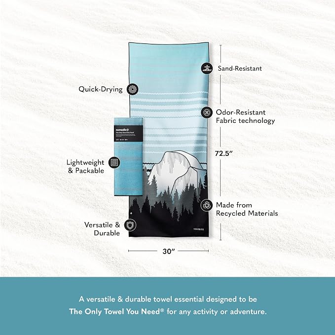 Nomadix Original Towel - National Parks- Perfect for Beach, Pool, Travel, Camping, Yoga - Made with Recycled Materials - Super Absorbent - Sand Resistant