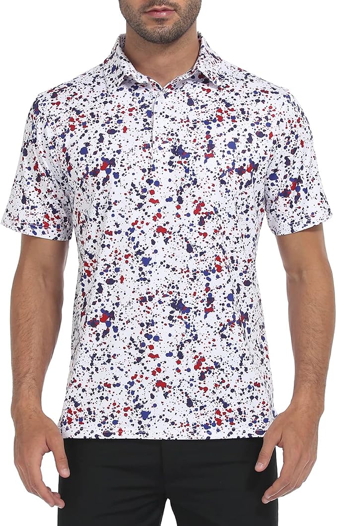 LRD Golf Shirts for Men UPF 50 Moisture Wicking Short Sleeve Polo Shirt