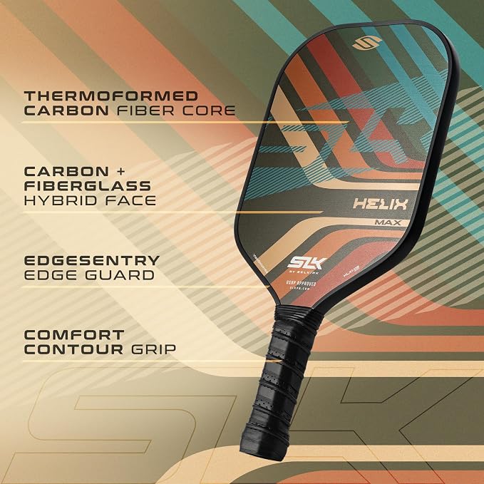 Selkirk Sport SLK Helix Pro Pickleball Paddle | Thermoformed Carbon Fiber Pickleball Paddles with Carbon Fiber & Fiberglass Hybrid Face | Unmatched Control