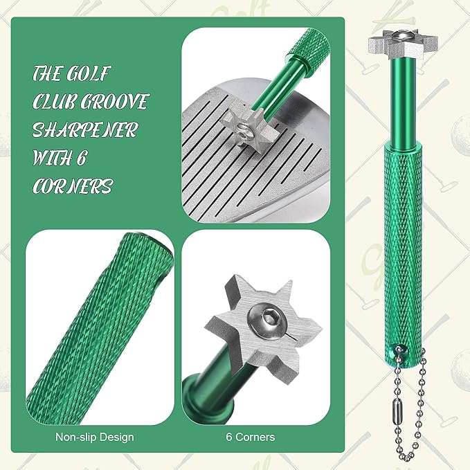 Syhood 21 Pcs Golf Accessories Kit Cleaning Kit Include Golf Brush, Towel, Groove Sharpener, Divot Repair Tool, Ball Alignment Portable Tool Gifts Graduation for Men