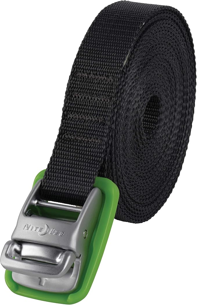 Nite Ize CamJam Tie Down Strap - Tie Down Ratchet Straps - Straps for Trucks & Cars - Tie Downs for Luggage & Gear - 18 ft Strap, Green (Pack of 2)