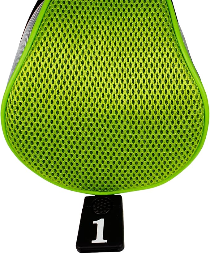 Andux 3pcs/Set Golf 460cc Driver Wood Club Head Covers Long Neck | for Driver Fairway Wood with Interchangeable No. Tags Mesh Breathable material Coloured Piping Pull-On Closure