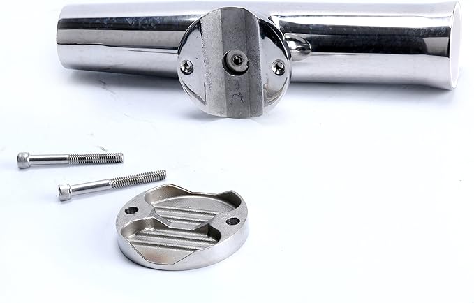 Amarine Made 4 Pcs Fishing Rod Holder, Stainless Tournament Style Clamp on Rod Holder, Rail Mount Fishing Pole Holder for Rails 1-1/4" to 2" Gimbal Pin at Bottom