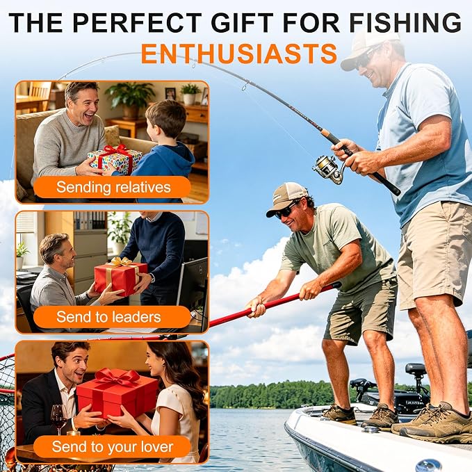 Rotating Fishing Rod Holder & Pole Holders for Garage, 360° Floor Rack Holds Up to 16 Rods/Combos, Fishing Gear & Accessories Storage, Gifts for Men Dad Husband, Garage Organization