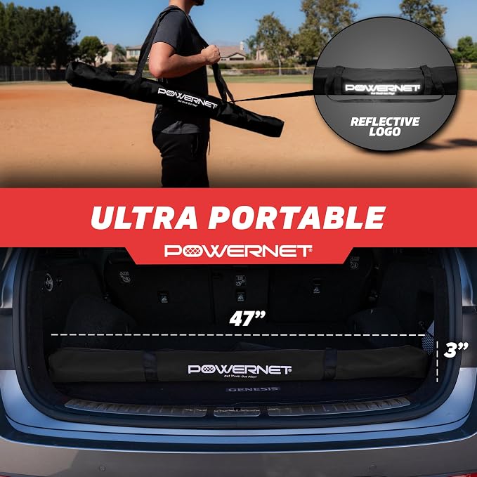 PowerNet Baseball Softball Portable Ball Caddy, Holds Bucket of Baseballs, Softballs, Tennis Balls, Use During Batting Practice Training and Drills