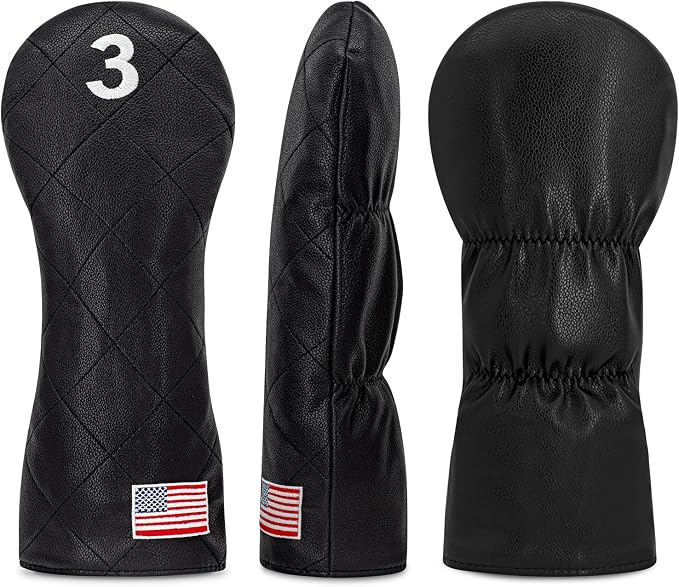 Golf Club Covers for Driver, Fairway, Hybrids - 3 Options - Golf Driver Headcover/Golf Fairway Wood Head Cover/Hybrid Headcover for Men/Women Golfer