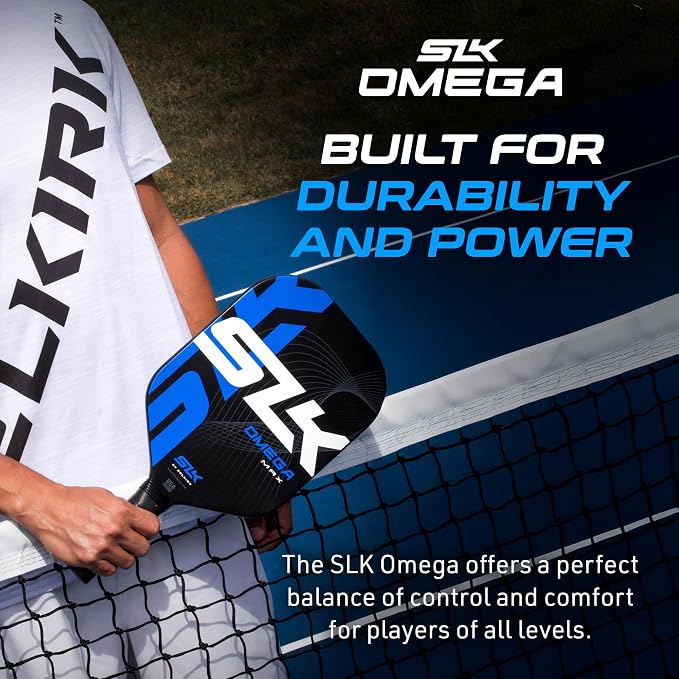 Selkirk Sport SLK Omega Pickleball Paddle & Pro S1 Ball 4-Pack | Made in the USA | Edgeless Carbon Fiber Pickleball Paddle | USAPA Approved