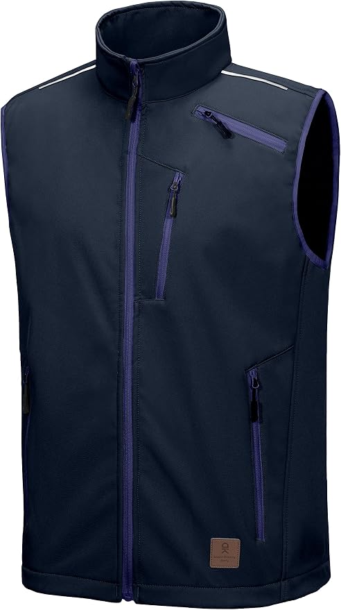 Little Donkey Andy Men's Lightweight Fleece Lined Softshell Vest Windproof Sleeveless Jacket for Hiking Travel Golf