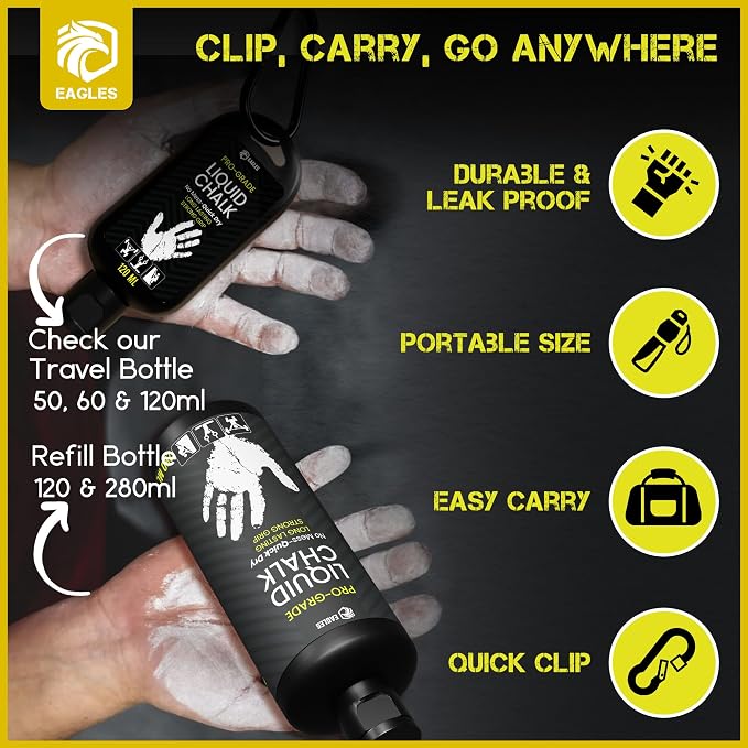 EAGLES Dry Hand Grip Enhancer, 1, 2 or 3 Pack Non-Sticky Anti-Slip Solution for Pole Dancing, Sweaty Hands Dry Grip for Football Tennis Golf Gymnastics Gaming Weightlifting Pole Fitness