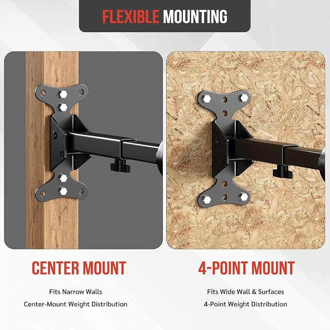 Heavy-Duty Bike Wall Mount for Garage Aluminum Alloy & Steel Folding Bicycle Rack,360° Rotation,Adjustable Hook, 66lbs Capacity Horizontal Indoor Bike Storage, for Road Mountain Hybrid Bikes