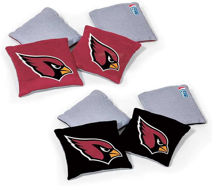 NFL Pro Football Dual Sided Bean Bags by Wild Sports, 8 Count, Premium Toss Bags for Cornhole Set - Great for Tailgates, Outdoors, Backyard