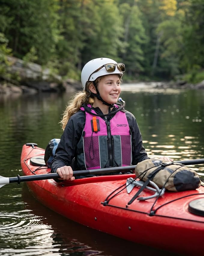 Owntop Swim Jacket Adult Youth | Hydration Pack | Dual Mesh Pockets | Attached Whistle | Ultra-Thin for Freer Movement | Kayak, Boating, Fishing, All Watersports