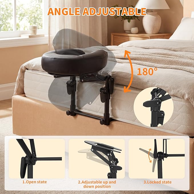 Massage Headrest for Bed, Adjustable Massage Table Face Cradle at Home, Face Down Pillow After Eye Surgery, Massage Table Head Rest Kit for Sleeping Mattress