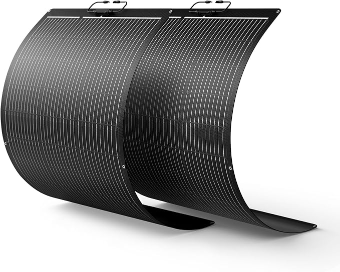 200W Flexible Solar Panel Kit (2x100W), All-Black Stealth Edition, High-Performance ETFE Monocrystalline Modules, 12V/24V System for RV, Motorhome, Boat, Van, Camper