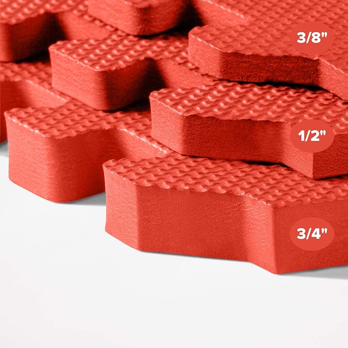 We Sell Mats 1/2 Inch Thickness Multipurpose EVA Foam Floor Tiles, Interlocking Floor Mat for Indoor Gym and Home Use, 24 in x 24 in, Multicolor