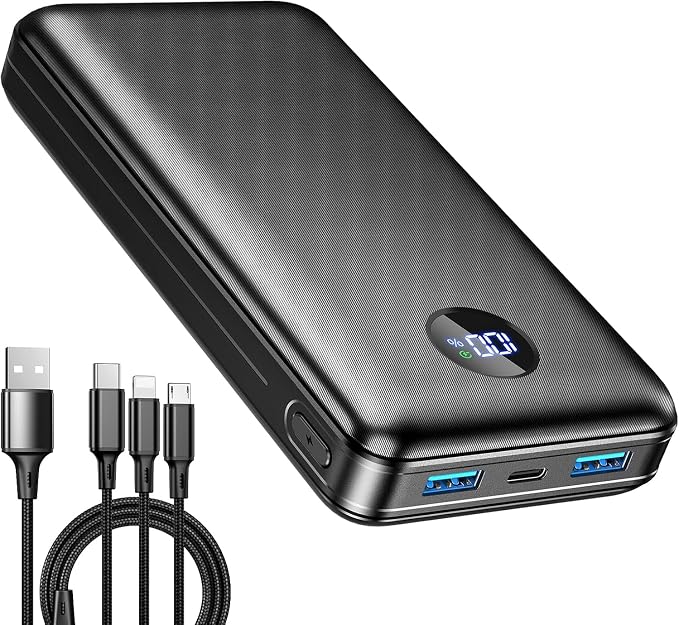 60000mAh Portable Phone Charger with 22.5W Fast Charging USB-A& USB-C Ports, Slate