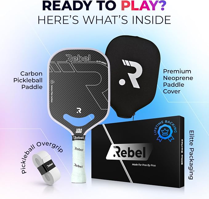 Pickleball Paddle Carbon Fiber | Professional Carbon Fiber Pickleball Paddle | 16mm Polymer Core | Designed for Maximum Control and Power | USAPA Approved | Designed in San Diego