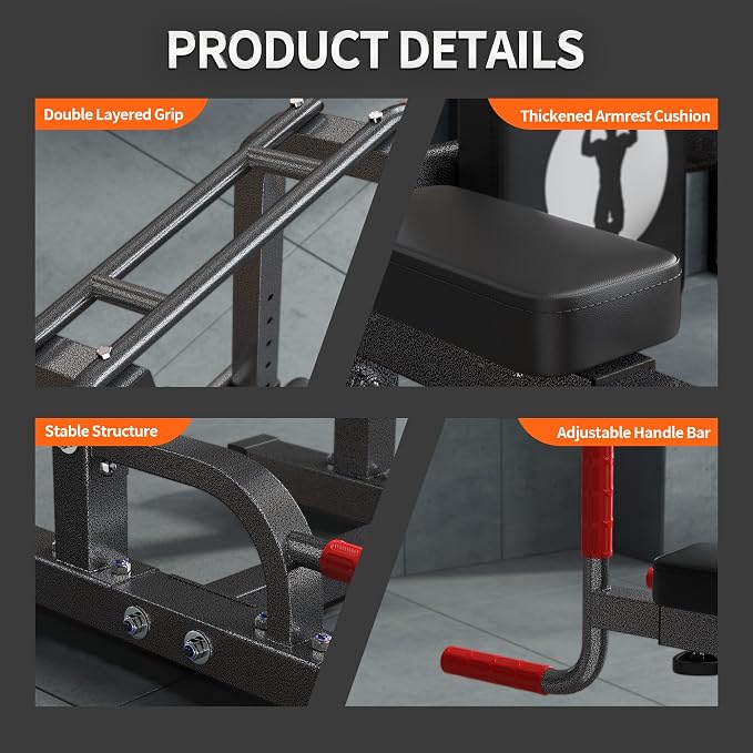 SogesHome Power Tower Pull Up Bar Dip Stand, 10 Adjustable Height Free Standing Assistive Trainer Dip Station, Multi-Function Strength Training Fitness Workout Station for Home Gym Fitness Equipment