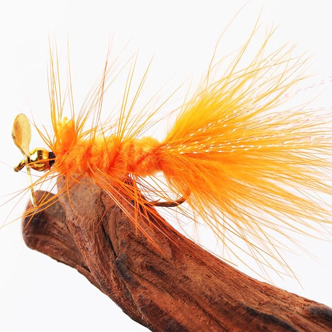 Fly Fishing Flies Assortment Kit Dry Wet Nyphms Tenkara Popper Streamer Woolly Bugger for Trout Bass Salmon Steelhead with Fly Box