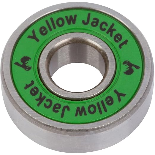 Yellow Jacket Premium Skateboard Bearings, Pro Longboard Bearings, 608, ABEC 9, Jungle Green (Pack of 8)