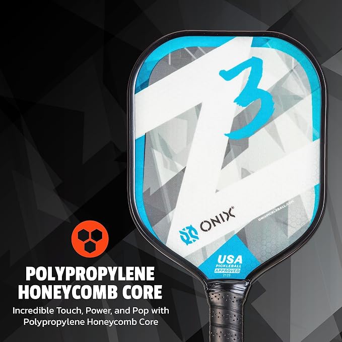 Onix Graphite Z5 Carbon Fiber Pickleball Paddle with Wide-Body Shape, Honeycomb Core & Graphite Face