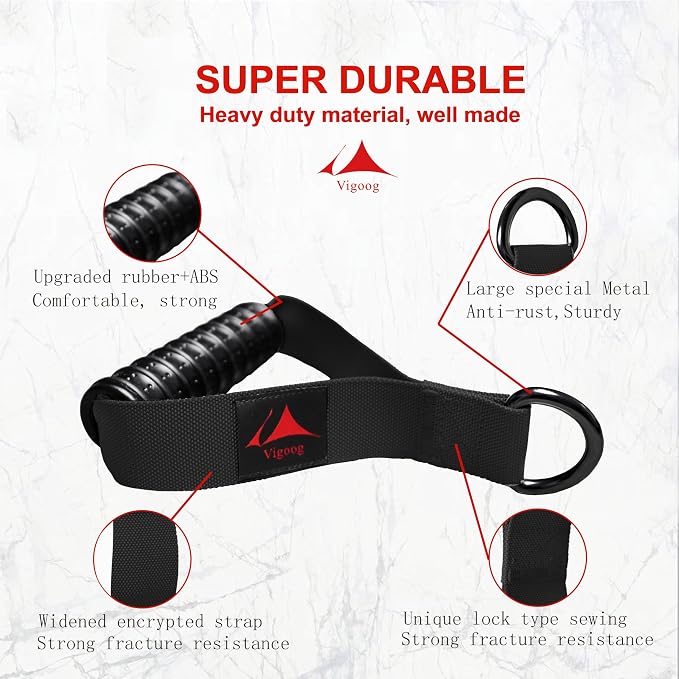 Heavy Duty Gym Workout Handles Attachment for Cable Machine,Resistance Band,Pulley System Home Exercise Equipment, Comfortable and Stronger Grip
