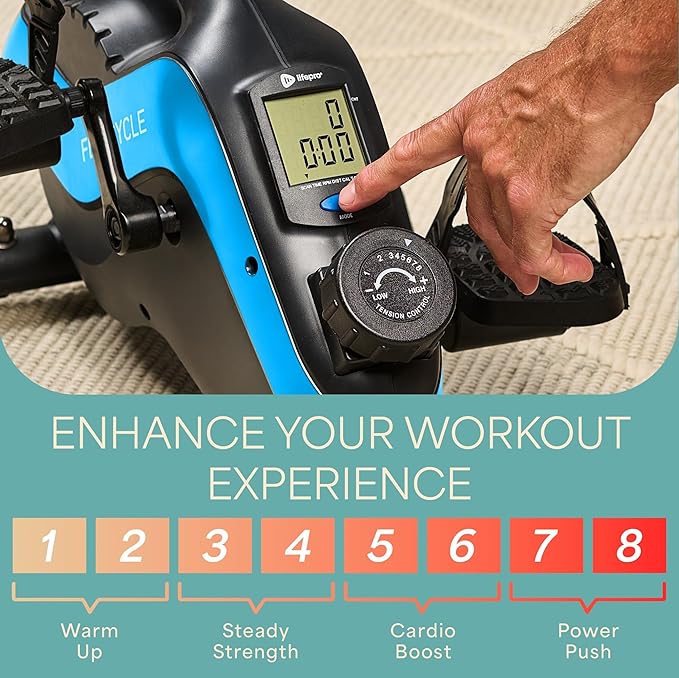 Lifepro Under Desk Elliptical Machine & Mini Bike – Quiet Desk Bike Pedal Exerciser for Seniors – FlexCycle Compact Under-Desk Bike & Foot Cycle Peddler – Portable Exercise Equipment for Home Office