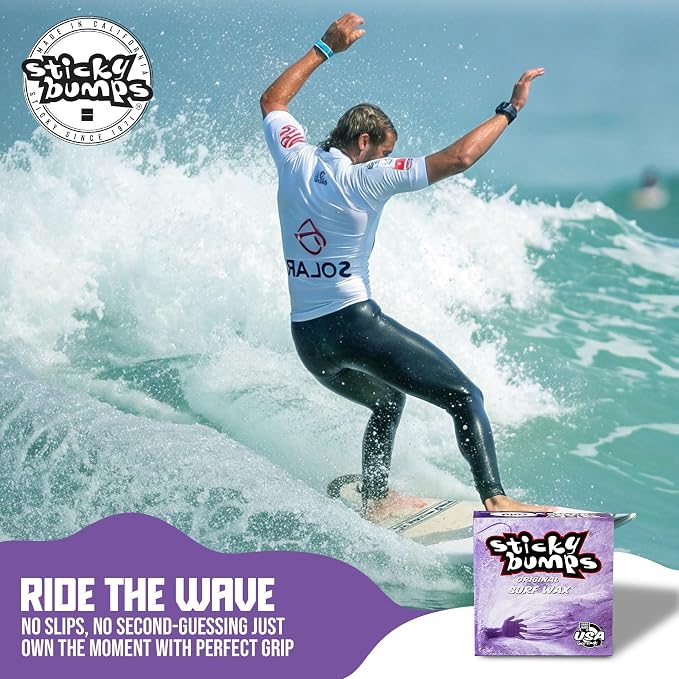 Sticky Bumps Original Surf Wax Cold | Long-Lasting Surfboard Wax | Great Bump Building for Surfing | Non-Toxic, Nature-Safe | for Cold Water Temps 60°F/15°C and Below