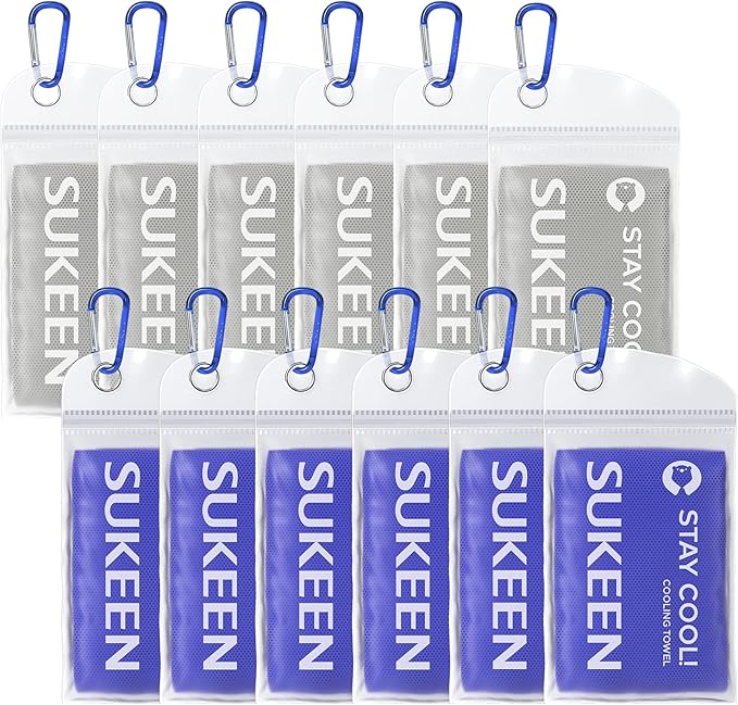 Sukeen Cooling Towels(40"x12") for Neck & Head, Soft Breathable Chilly Towel for Yoga, Golf, Gym, Camping, Running, Workout & More Activities