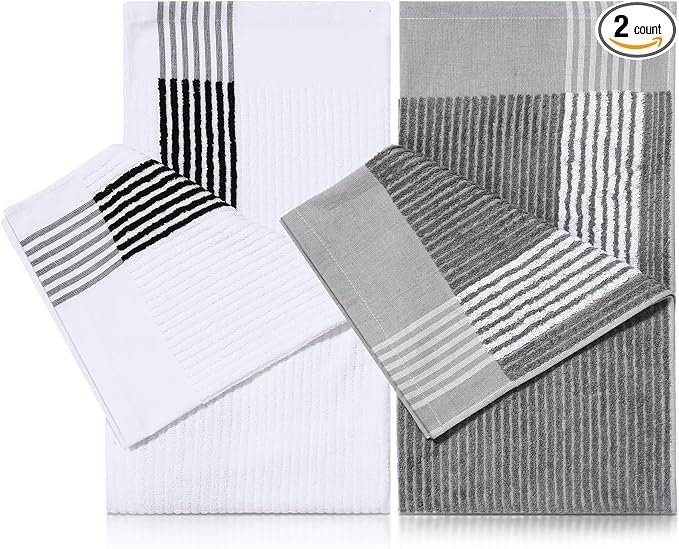 Buryeah Golf Towel 22 x 44 Inch Cotton Golf Caddy Towel Camping Large for Caddies Golfers Tour Players Club with Stripe