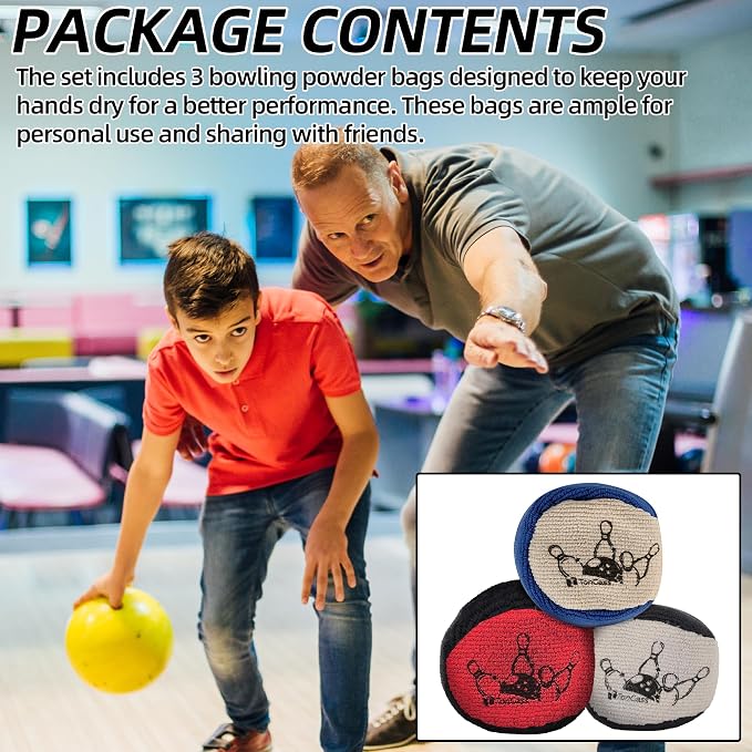 TonGass Microfiber Ultra Dry Bowling Grip Ball, Microfiber Bowling Grip Bags, Bowlings Powder Bag for Hands Use - Multicolor