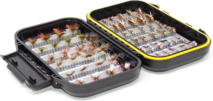 Outdoor Planet 36/48 / 60 Premium Hand Tied Fly Fishing Flies Assortment Kit | Dry/Wet/Nymph/Streamer/Terrestrial/Leech/Popper/Woolly Bugger Flies Set for Trout/Bass/Salmon/Steelhead/Panfish
