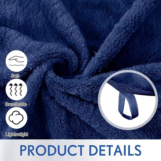 SmoothNovelty 2 Pack Bath Sheets 40 x 80 Inch Oversized Jumbo Extra Large Towels Quick Dry Coral Fleece Absorbent Soft Lightweight XL Shower Towels for Home Gym Travel Beach Spa Pool Hotel (Navy)