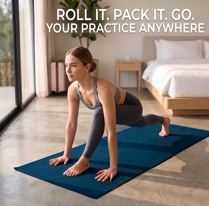 Tatago Yoga Mat Towel Non Slip for Hot Yoga. Our Hot Yoga Towel is Thicker, More Absorbent, and a Perfect Hot Pilates Mat Towel. 400GSM Microfiber Quick-Dry!