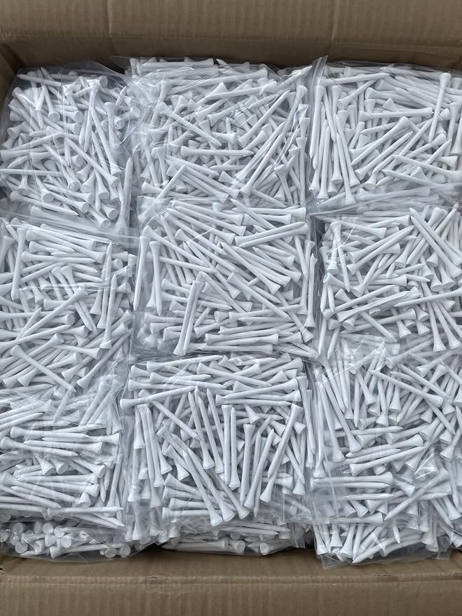 TH Golf 1000 Pcs 70mm 2 3/4 inch Bamboo Golf Tees | Multiple Colour Options | Eco Friendly & Sustainable Strong Bamboo