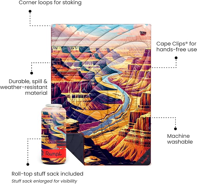 Rumpl Original Puffy National Park Blanket for Camping and Outdoors, Grand Canyon - V3