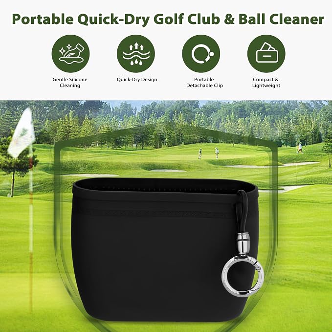MOSTY Golf Club & Ball Cleaner Bag,Durable Golf Club Cleaning Kit and Ball Washer Pouch,Club Cleaner for Golf Bag, Golf Gifts for Men Women Golfers Him Unique, Essential