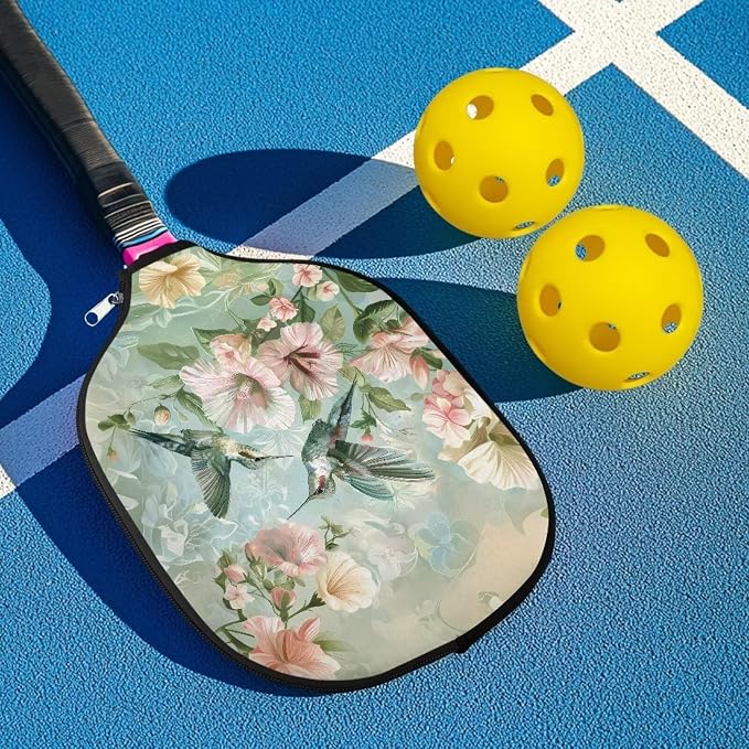 Hummingbird Pickleball Paddle Covers Only Pickle Ball Paddle Cover Pack of 2 Neoprene Pickleball Racket Sleeve with Zippered Pickleball Sports Equipment Case Fits Most Paddle