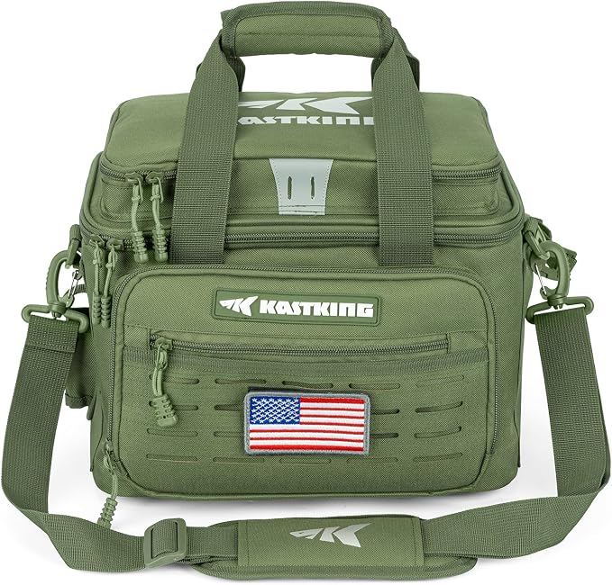 KastKing Fishing Tackle Bags - Saltwater & Freshwater Fishing Bags - Water Resistant, Padded Shoulder Strap - Gear Storage