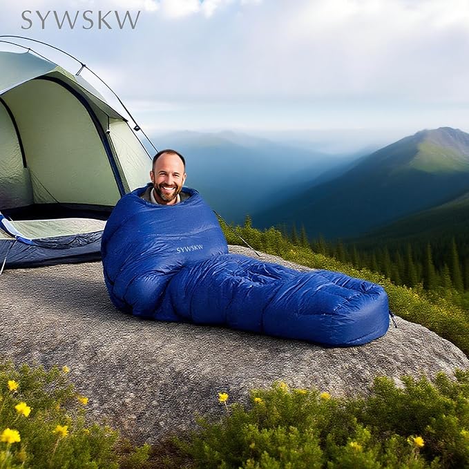Down Sleeping Bag with Pillow for Backpacking,15℉ 5℉ 0℉ Wide Down Sleeping Bag (86.6 in x 33.5 in) for Adults,Youth Camping and Hiking Outdoor with 680FP Duck Down
