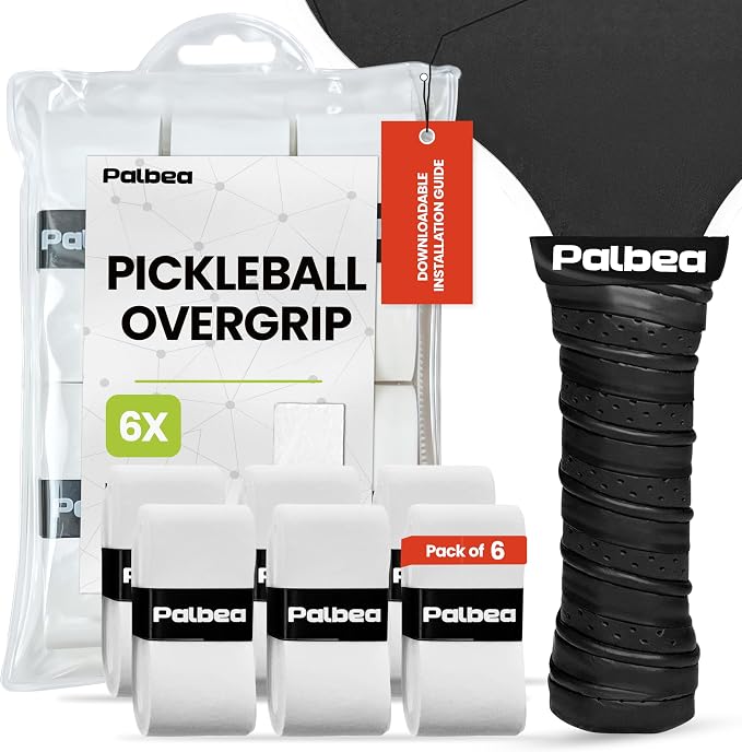 Pickleball OverGrip Tape - Pack of 3/6/12/22/60 - Extra Tacky White Pickleball Grip Tape - High Sweat Absorption & Non-Slip Soft Touch. Accessories Designed to Enhance Your Pickleball Paddle Grip Tape