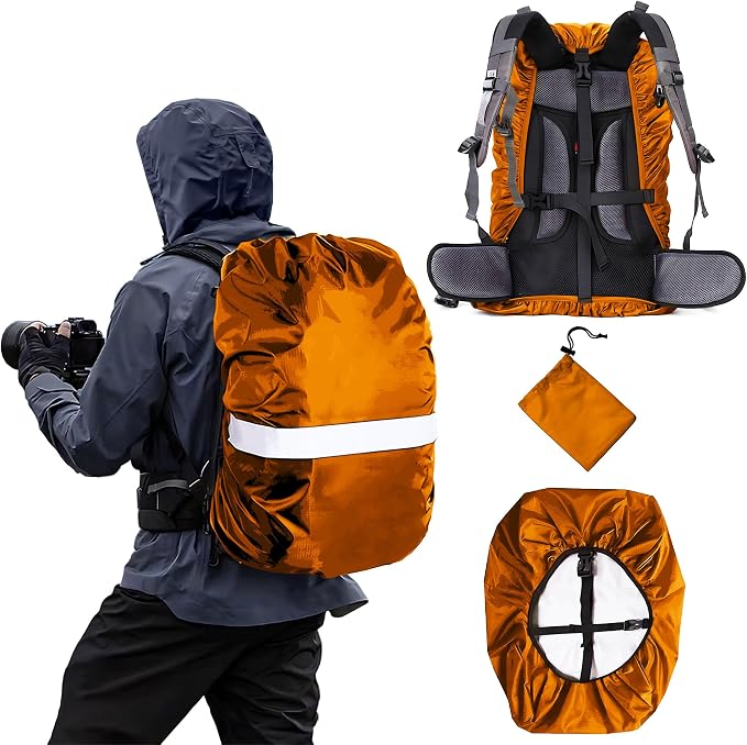 Waterproof Backpack Rain Cover,8000mm Waterproof Level,Upgraded with Reflective,Anti-Slip Cross Buckle Straps,Ultra-Strong Multilayer Structure for Hiking,Biking,Camping,Outdoor, Traveling