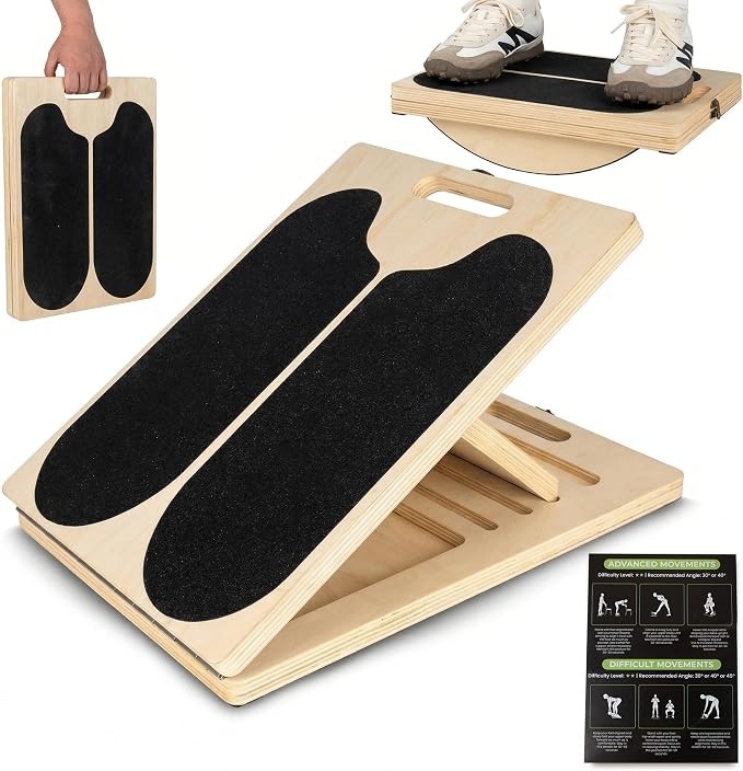 2 in 1 Slant Board for Exercise – Balance Board for Adults, Calf Stretch Board – Stretch & Mobility Board for Physical Therapy – Anti Slip Design with 5 Adjustable Angle, 500 lb Capacity